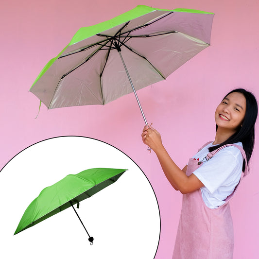 3 Fold Sun Protective Solid Foldable Outdoor Umbrella Portable Sun Uv Protection Lightweight Rain Umbrella With Umbrella Case For Girls Women Men Boys